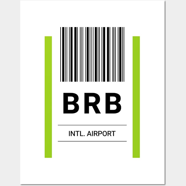 BRB Airport Baggage Label Wall Art by powniels